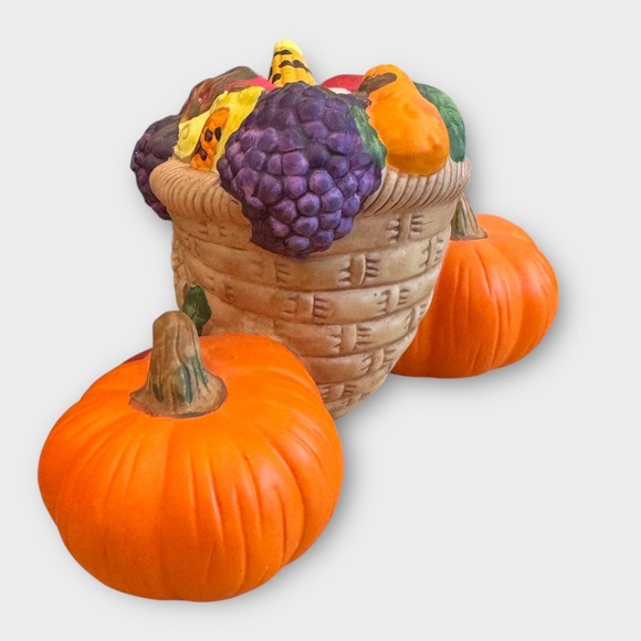 Partylite Fall Harvest Ceramic Cornucopia Taper Candle Holders Thanksgiving - Picture 6 of 11